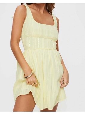 Princess Polly Pale Yellow Mini Dress
